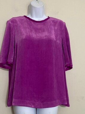 Alysi crème Elegant Purple Women Top blouse women 2 soft stretchy event  silk
